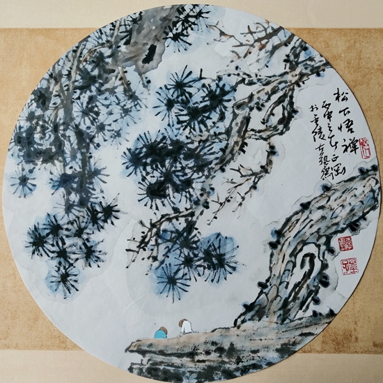 国画团扇1